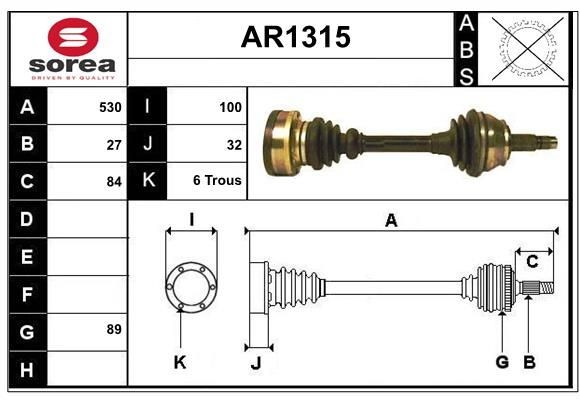 SNRA Trækaksel Varenummer: AR1315 billige