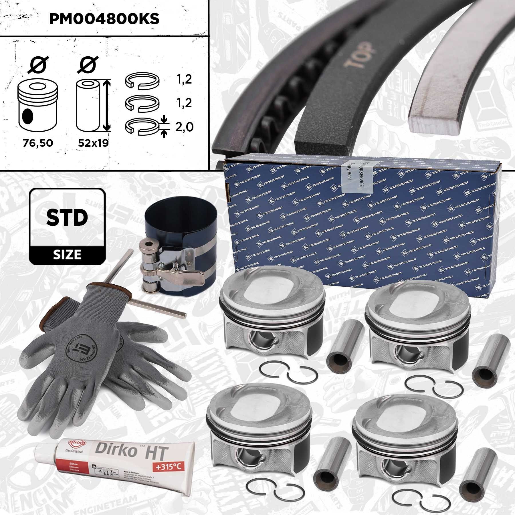 ET ENGINETEAM Piston Article number: PM004800KS cheaply