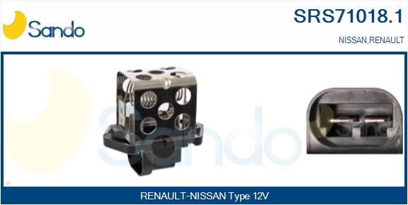 SANDO SRS71018.1 Eeltakistus, elektrimootor-radiaatorivent. TWINGO 1.2 16V 75 HP Bensiin 2012