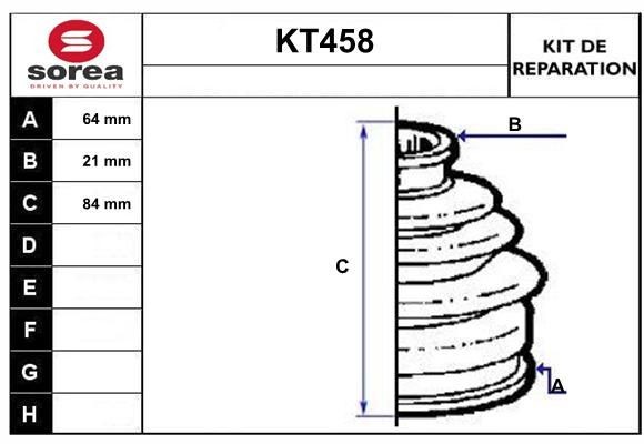 SERA Bellow Set, drive shaft Article number: KT458 cheaply