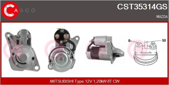 CASCO CEF72006GS Elektromotor, kølerventilator TRANSIT 2.4 DI RWD (F_B_, F_C_, F_A_) 120 HK Diesel 2006