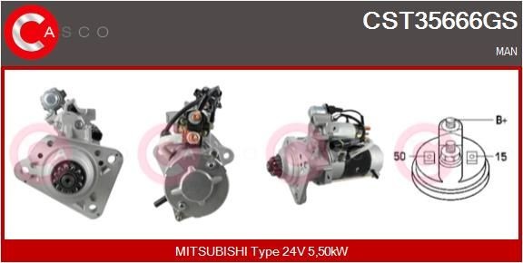 CASCO CEF74077AS Elektromotor, kølerventilator PUNTO 1.3 JTD Multijet (199.AYR1A, 199.BYR1A) 90 HK Diesel