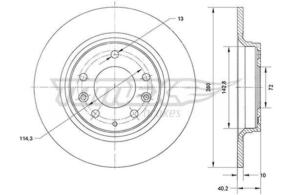 TOMEX brakes Bremseskive artikkelnummer: TX 70-66 billig