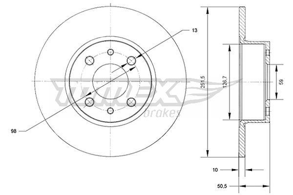 TOMEX brakes Stabdžių diskas prekės numeris: TX 70-89 nebrangu