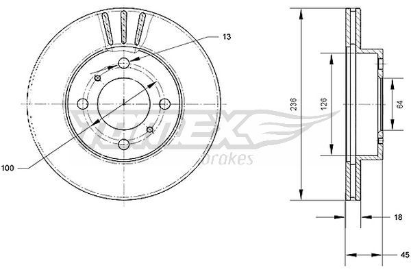 TOMEX brakes Спирачен диск артикулен номер: TX 70-98 евтино