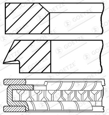 GOETZE ENGINE Комплект сегменти артикулен номер: 08-784200-00 евтино