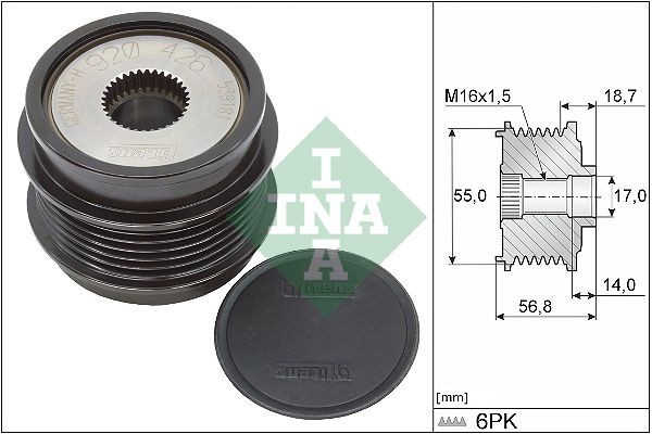 INA Alternator Freewheel Clutch Article number: 535 0341 10 cheaply