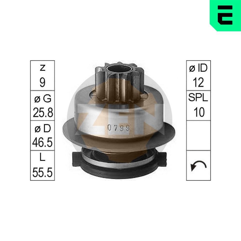 ERA ZN0799 Friløbsgear, starter JETTA 1.8 Cat 107 HK Benzin 1992