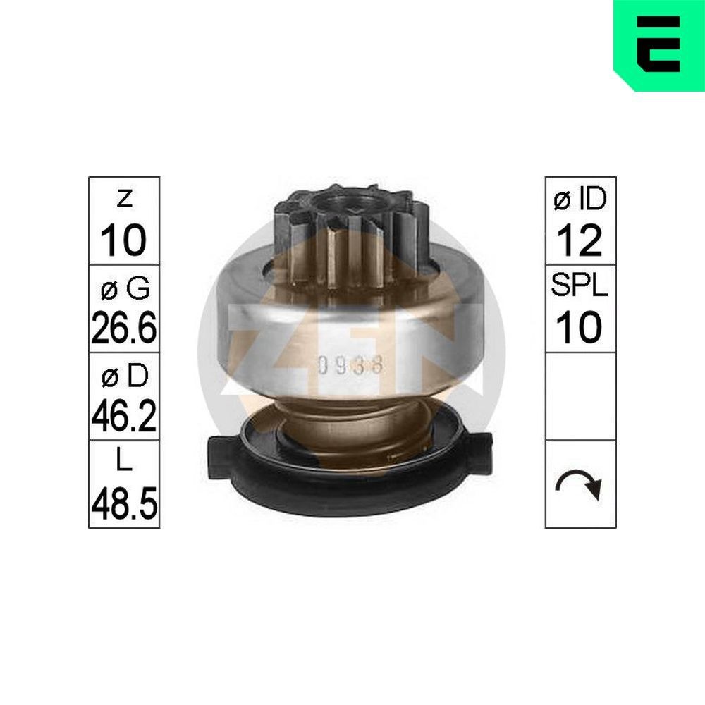 ERA Freewheel Gear, starter Article number: ZN0938 cheaply