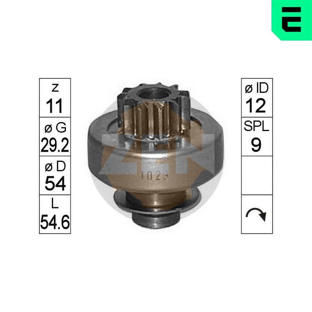 ERA ZN1023 Freewheel Gear, starter SCUDO 2.0 JTD 94 PS Diesel 2006