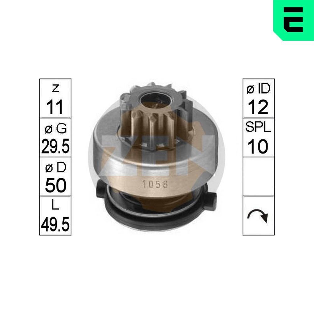 ERA ZN1058 Friløbsgear, starter SCÉNIC 1.9 dTi 98 HK Diesel 2003
