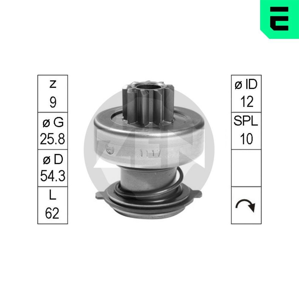 ERA ZN1117 Friløbsgear, starter DUCATO 1.9 TD Combinato 80 HK Diesel 2002