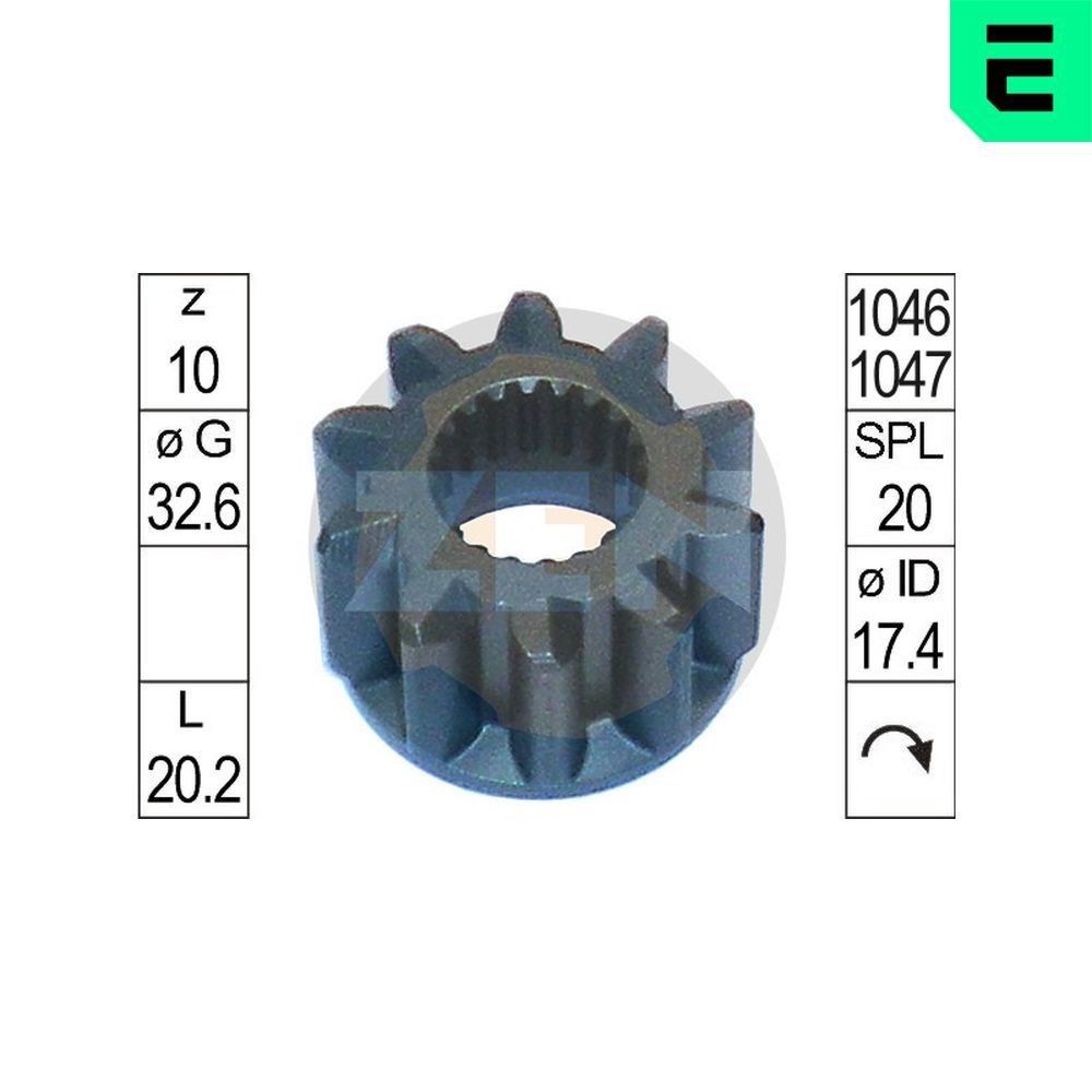 ERA ZN12812 Hammastrummel, starter PAJERO 2.5 TD 4WD 99 HP Diisel 2000