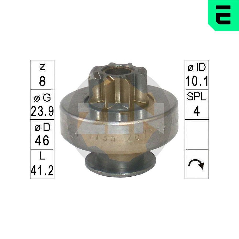 ERA ZN1735 Freewheel Gear, starter SCÉNIC 1.4 16V 95 PS Petrol 2003
