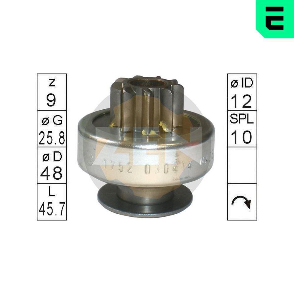 ERA Freewheel Gear, starter Article number: ZN1752 cheaply