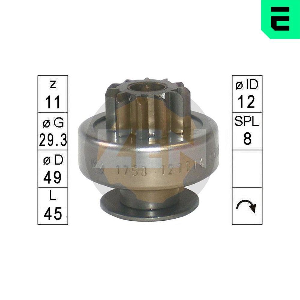 ERA ZN1758 Vabajooks, starter C5 2.2 HDi (RE4HPE, RE4HP2, RE4HRE, RE4HR2) 163 HP Diisel 2008