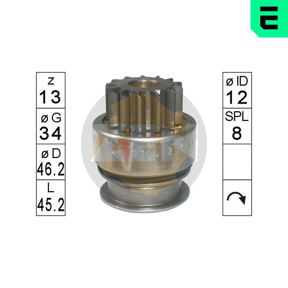 ERA ZN1774 Friløbsgear, starter SCUDO 2.0 JTD 109 HK Diesel 2006