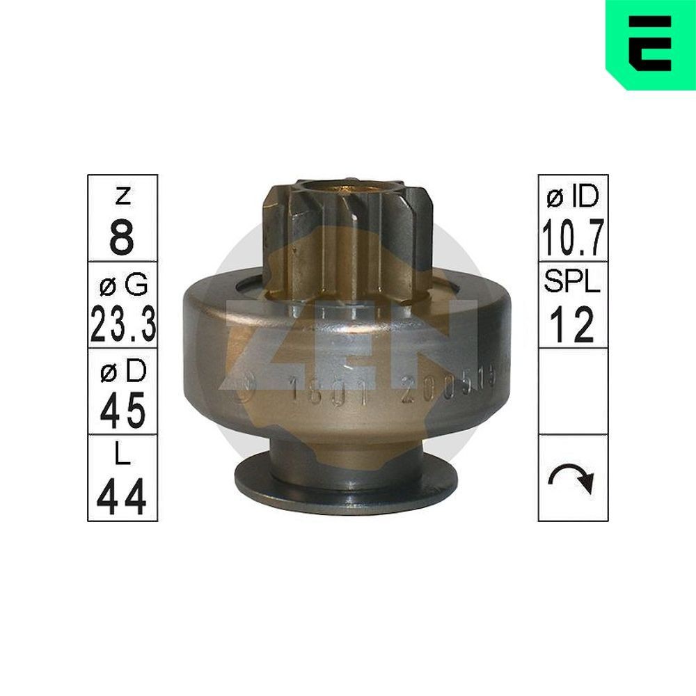 ERA ZN1801 Embrayage à roue libre, démarreur MODUS 1.4 98 CH Essence
