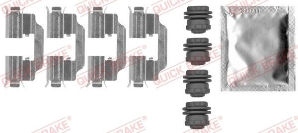 QUICK BRAKE 109-0012 Monteringssæt til bremseklodser CORSA 1.3 CDTI (08, 68) 75 HK Diesel