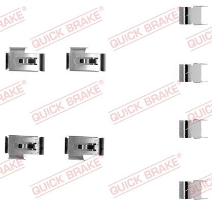 QUICK BRAKE 109-1198 Monteringssæt til bremseklodser LANCER 1.8 GTi 16V 136 HK Benzin 1994