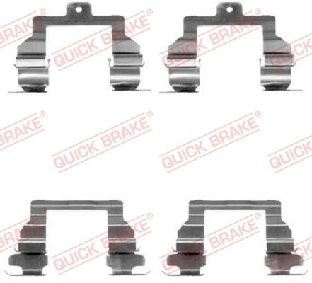QUICK BRAKE 109-1291 Monteringssæt til bremseklodser AVENSIS 2.0 VVT-i (ACM20_) 150 HK Benzin 2009