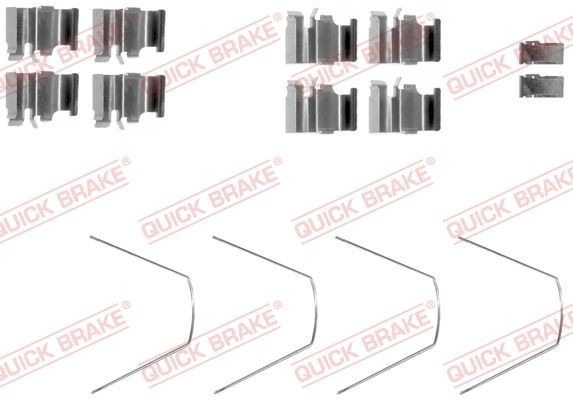 QUICK BRAKE 109-1651 Monteringssæt til bremseklodser MX-5 1.8 (NB8C) 140 HK Benzin 2005
