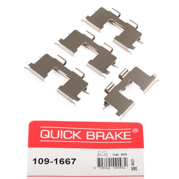 QUICK BRAKE 109-1667 Lisakomplekt, ketaspiduriklotsid CORSA 1.3 CDTI (F08, F68) 70 HP Diisel 2009