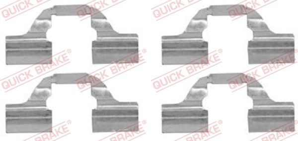 QUICK BRAKE 109-1684 Monteringssæt til bremseklodser 407 2.0 Flex 140 HK Benzin/Ethanol 2011