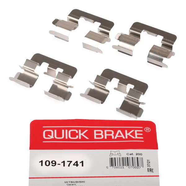 QUICK BRAKE 109-1741 Monteringssæt til bremseklodser COROLLA 1.4 VVT-i (ZZE120_) 97 HK Benzin 2008