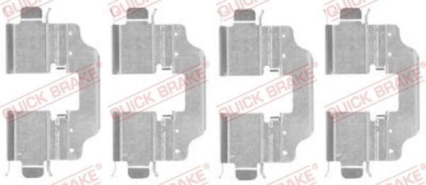 QUICK BRAKE 109-1773 Monteringssæt til bremseklodser MEGANE 1.2 TCe 100 (B9MS) 100 HK Benzin