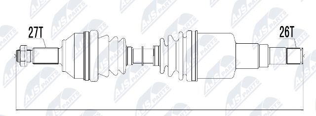 NTY Drive shaft Article number: NPW-JG-000 cheaply