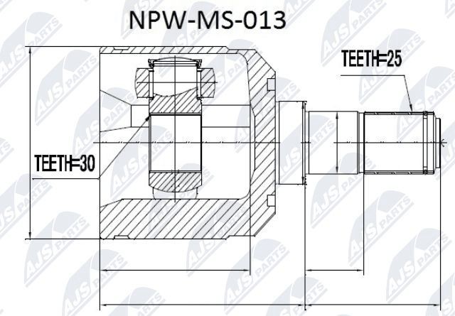 NTY Joint kit, drive shaft Article number: NPW-MS-013 cheaply