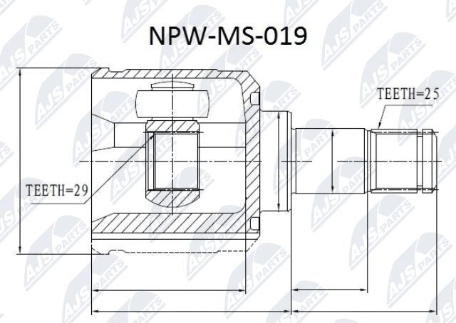 NTY Joint kit, drive shaft Article number: NPW-MS-019 cheaply
