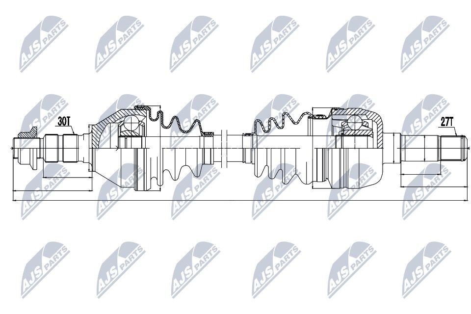 NTY Drive shaft Article number: NPW-PL-043 cheaply
