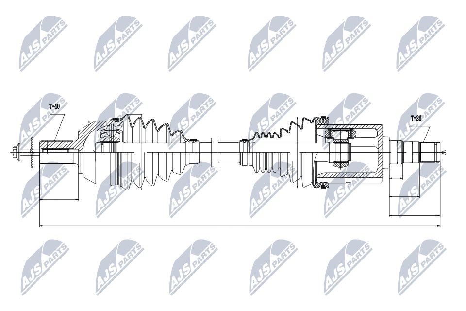 NTY Drivaxel Artikelnummer: NPW-VV-022 billigt