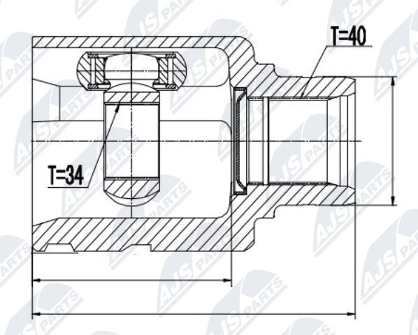 NTY Joint kit, drive shaft Article number: NPW-VW-027 cheaply