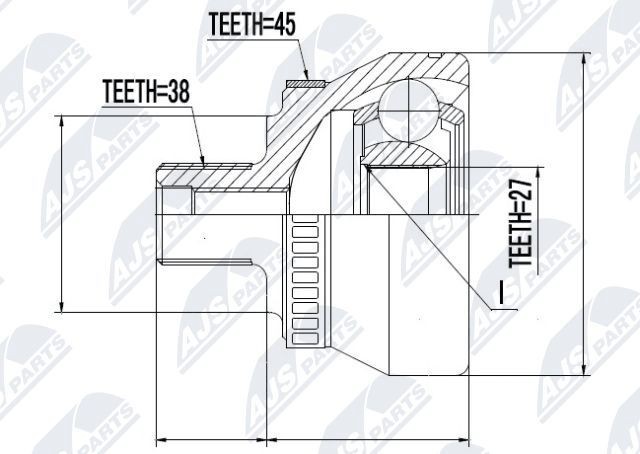 NTY Joint kit, drive shaft Article number: NPZ-AU-009 cheaply