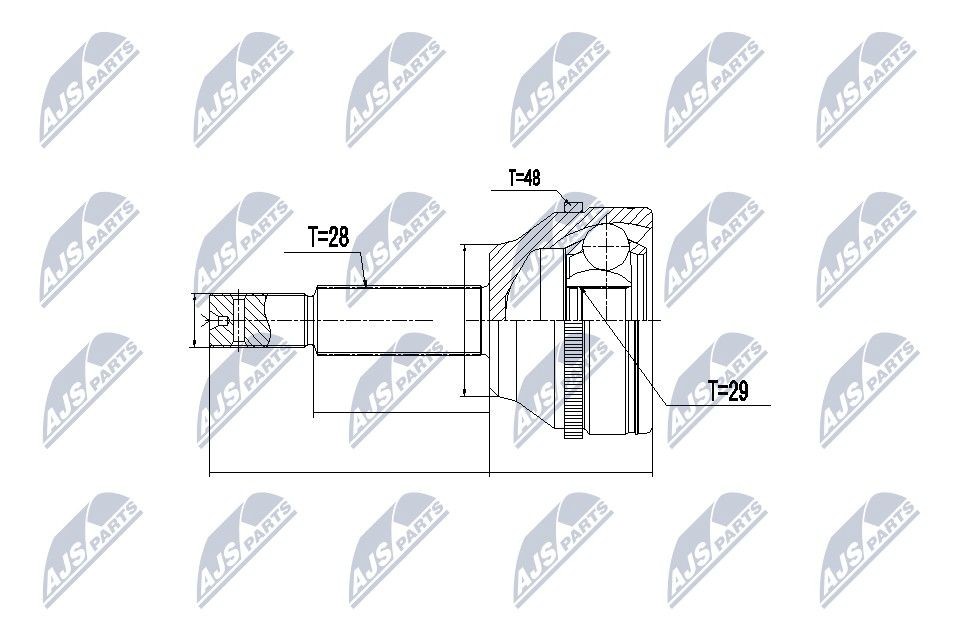 NTY Joint kit, drive shaft Article number: NPZ-FR-033 cheaply