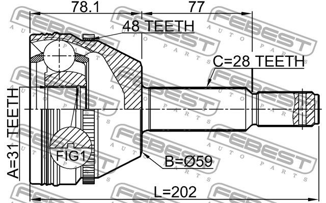 NTY Joint kit, drive shaft Article number: NPZ-FR-041 cheaply