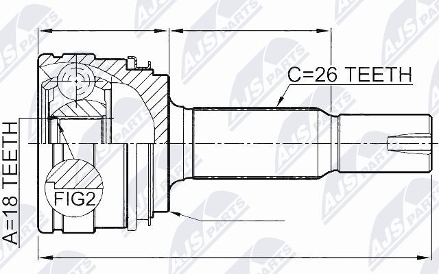 NTY Joint kit, drive shaft Article number: NPZ-TY-085 cheaply