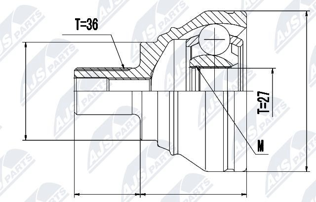 NTY Joint kit, drive shaft Article number: NPZ-VW-019 cheaply