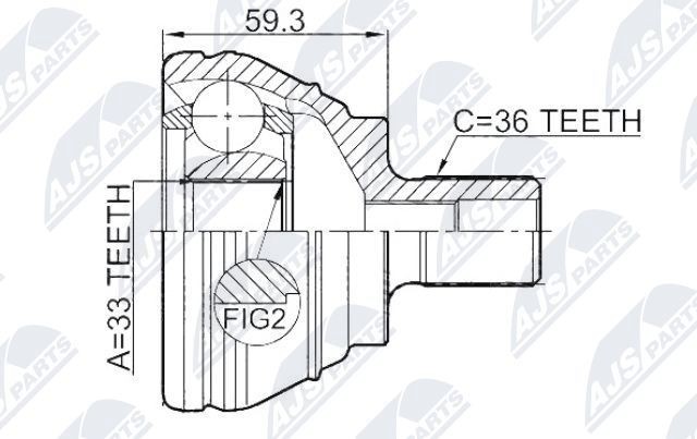 NTY Joint kit, drive shaft Article number: NPZ-VW-039 cheaply