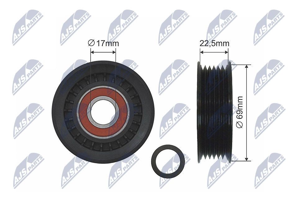 NTY Deflection / Guide Pulley, v-ribbed belt Article number: RNK-PL-003 cheaply