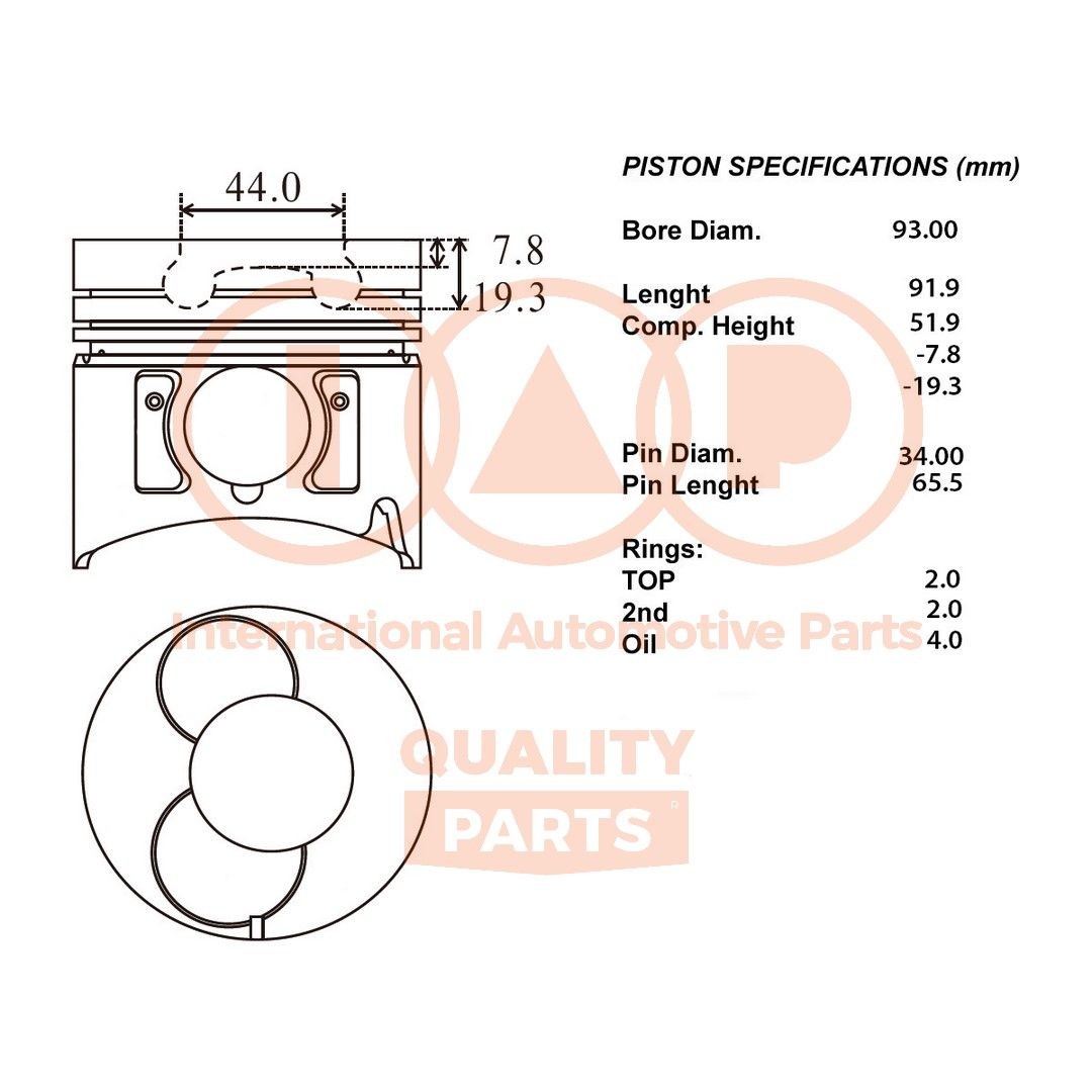 IAP QUALITY PARTS Piston Article number: 100-09016 cheaply