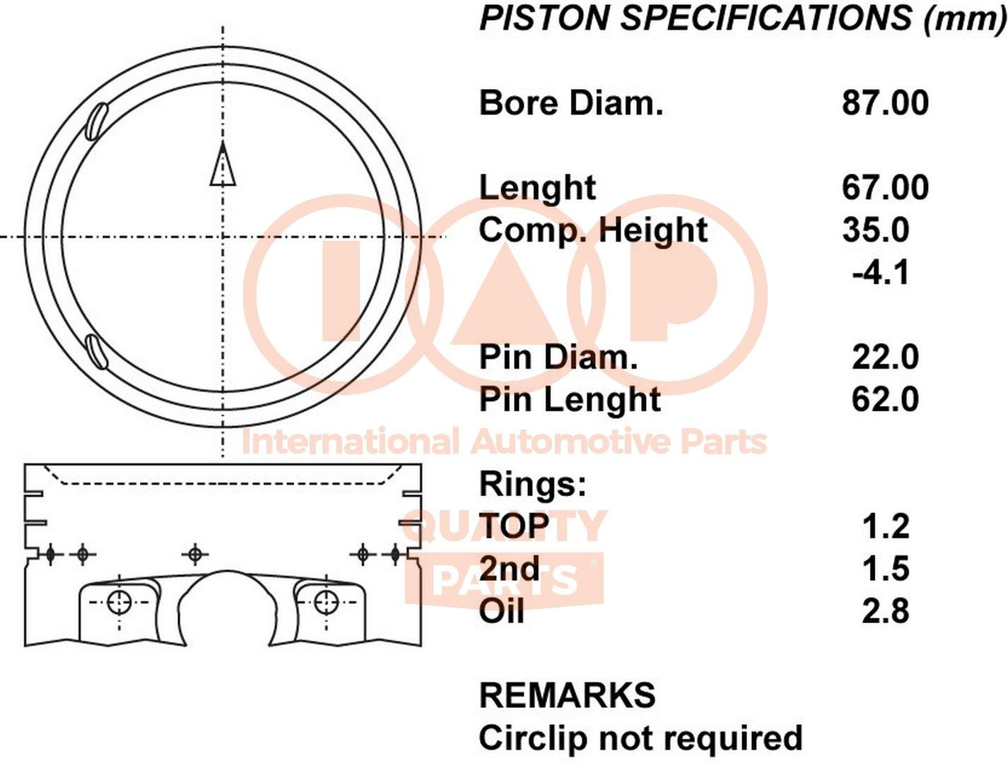 IAP QUALITY PARTS Virzulis raksta numurs: 100-12059 lēti