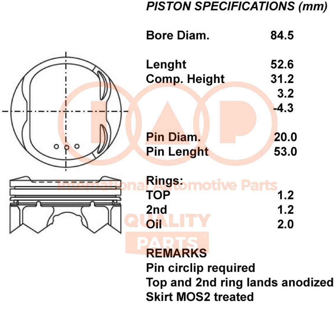IAP QUALITY PARTS Piston Article number: 100-13111 cheaply