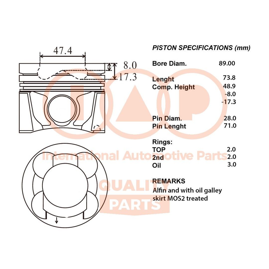 IAP QUALITY PARTS Kolvid Artikli number: 100-13150 soodsalt
