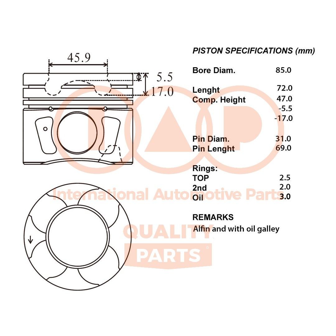 IAP QUALITY PARTS Kolvid Artikli number: 100-16054 soodsalt