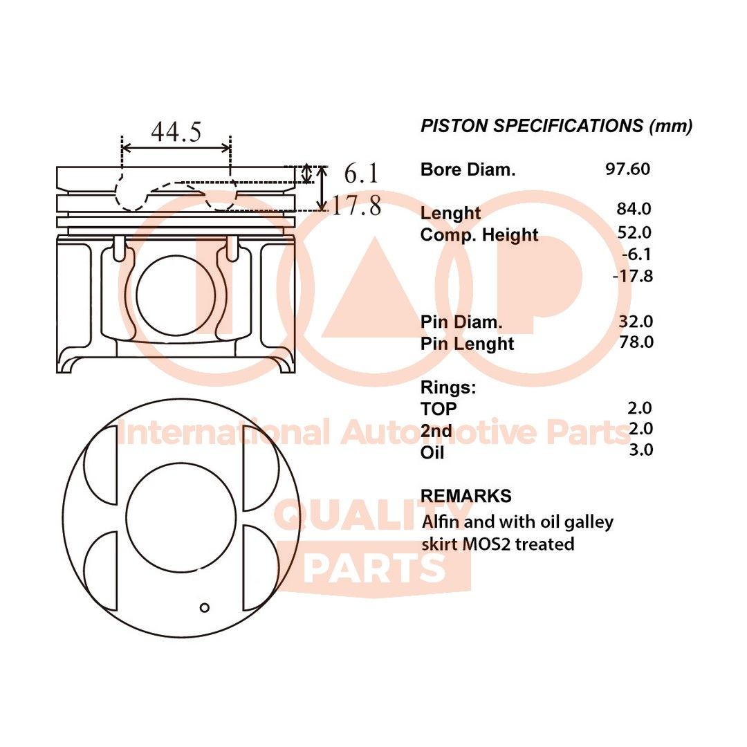 IAP QUALITY PARTS Piston Article number: 100-16054 cheaply