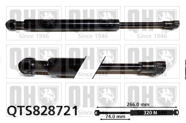 QUINTON HAZELL Gas Spring, tray (boot / cargo bay) Article number: QTS828721 cheaply